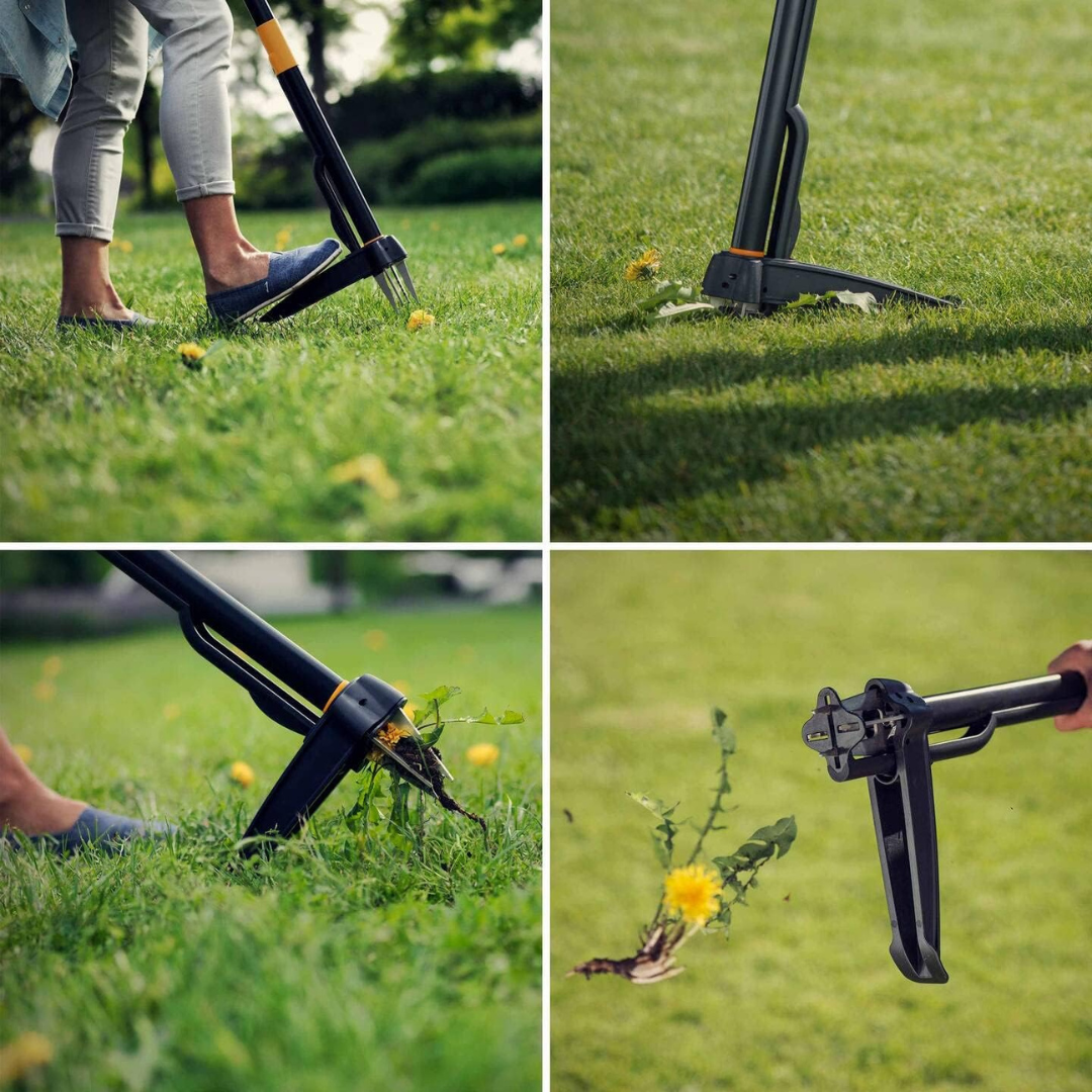 Fiskars Xact Garden Weed Puller – Stainless Steel & Plastic, 1m Length