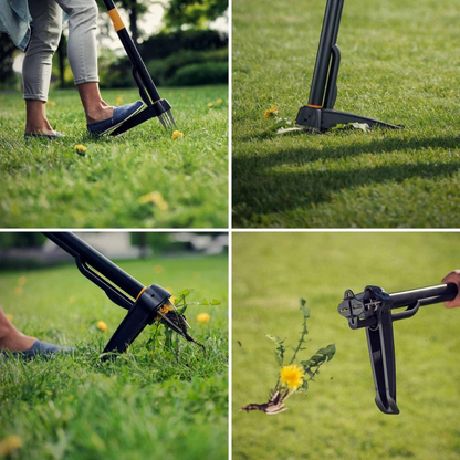 Fiskars Xact Garden Weed Puller – Stainless Steel & Plastic, 1m Length